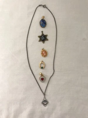 Lote de 6 Colgantes Varios y 1 Collar - Camafeo, Corazón, Estrella, Herradura... Foto 1 de 2