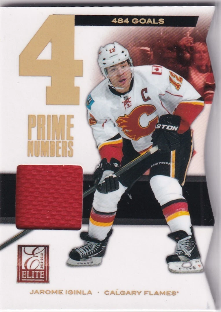 11/12 PANINI ELITE JAROME IGINLA PRIME NUMBERS GAME JERSEY /484 #19