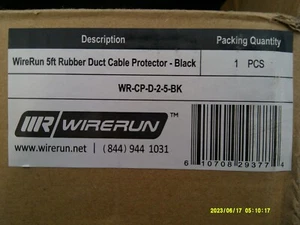 WIRERU 5 piedi copertura cavo protezione pavimento condotto in gomma - nero - Foto 1 di 3