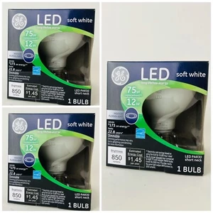 3Pack GE LED Soft White 75w 12W PAR30 Short Neck Indoor Floodlight Dimmable Bulb - Picture 1 of 6