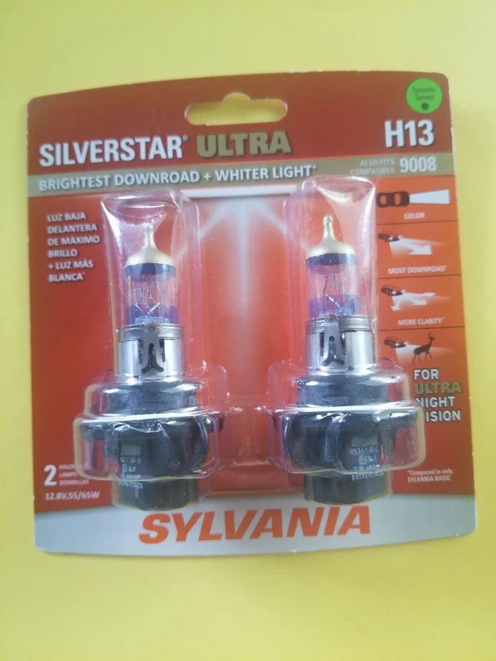 NEW - Sylvania Silverstar ULTRA H13 / 9008 High Performance Headlight Bulbs - Image 1 of 1