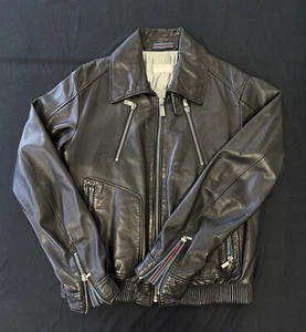2009 PORSCHE Design Men's L German Leather Jacket Martini Racing WAP94200L19 - Picture 1 of 12