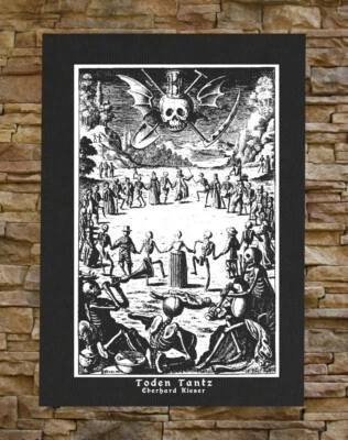 Memento Mori Canvas Print / Back Patch - Danse Macabre Remember Skeleton Occult - Image 1 of 2