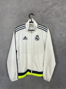 Real Madrid Training Jacket With Zipped White Adidas Polyester Mens Size XS - Picture 1 of 11