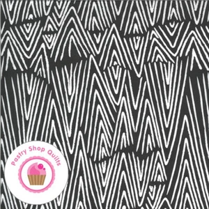 Moda ZOOLOGY 48302 18 Black and White Zig Zags GINGIBER Quilt Fabric - Picture 1 of 6