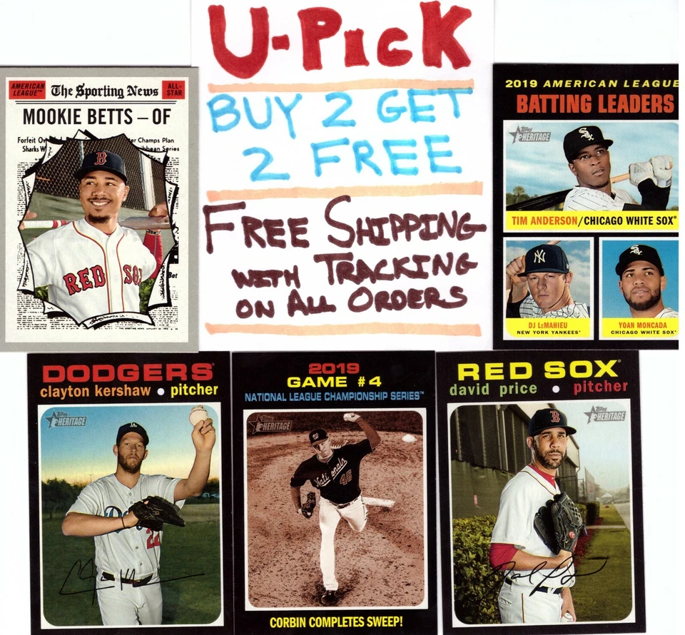 2019-2020 Topps Heritage Base RC Inserts , Buy 2 Get 2 FREE, Ships Tracked FREE - Image 1 of 1