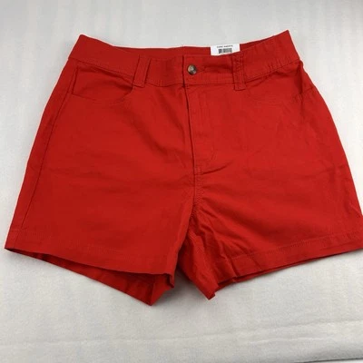Style & Co Size 8 Shorts Mid-Rise Pockets Zip-Fly Stretch Red Women’s Bright NWT - Image 1 of 4