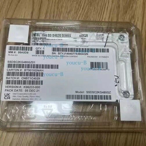 Intel D3 S4620 480GB SSD 6Gb/s 2.5" SATA III SSDSC2KG480GZ01 Solid State Drive - Image 1 of 1