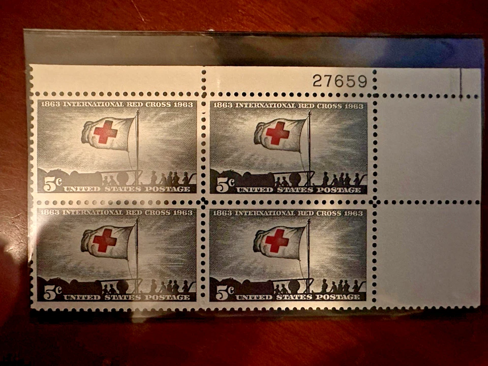 Scott #1239 International Red Cross Plate Block of 4 MNH I will combine shipping - Image 1 of 1