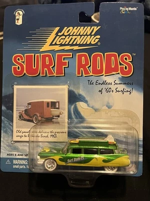 Cadillac Fúnebre Johnny Lightning 1:64 '59 Surf Rods Surf Daddies White Lightning Foto 1 de 4