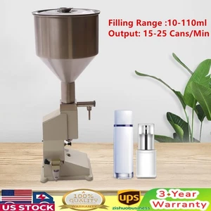 Pneumatic Filling Machine Liquid Paste Cream Filler Filling Machine 10-110ml - Picture 1 of 17