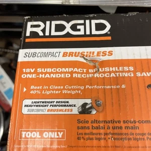 Ridgid 18 V subkompakte bürstenlose Säbelsäge (R8648B) nur Werkzeug - Bild 1 von 9