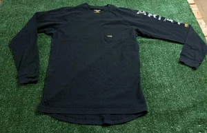 Ariat Mens Sz S Black Rebar Workman Pocket Logo Long Sleeve Shirt - Picture 1 of 8