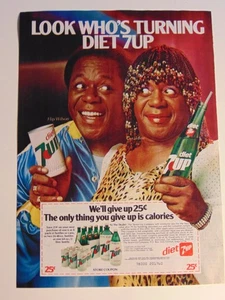 Diet 7UP 1981-Flip Wilson/Geraldine anuncio impreso - Imagen 1 de 1