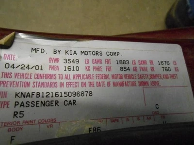 Engine 1.8L VIN 1 8th Digit DOHC Fits 00-01 SEPHIA 472848 - Image 1 of 4