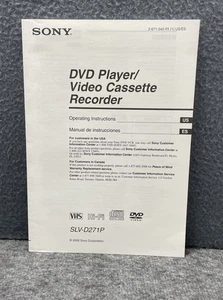 Sony Lettore DVD Combo Videocassetta Manuale Istruzioni Operazioni SLV-D271P - Foto 1 di 3