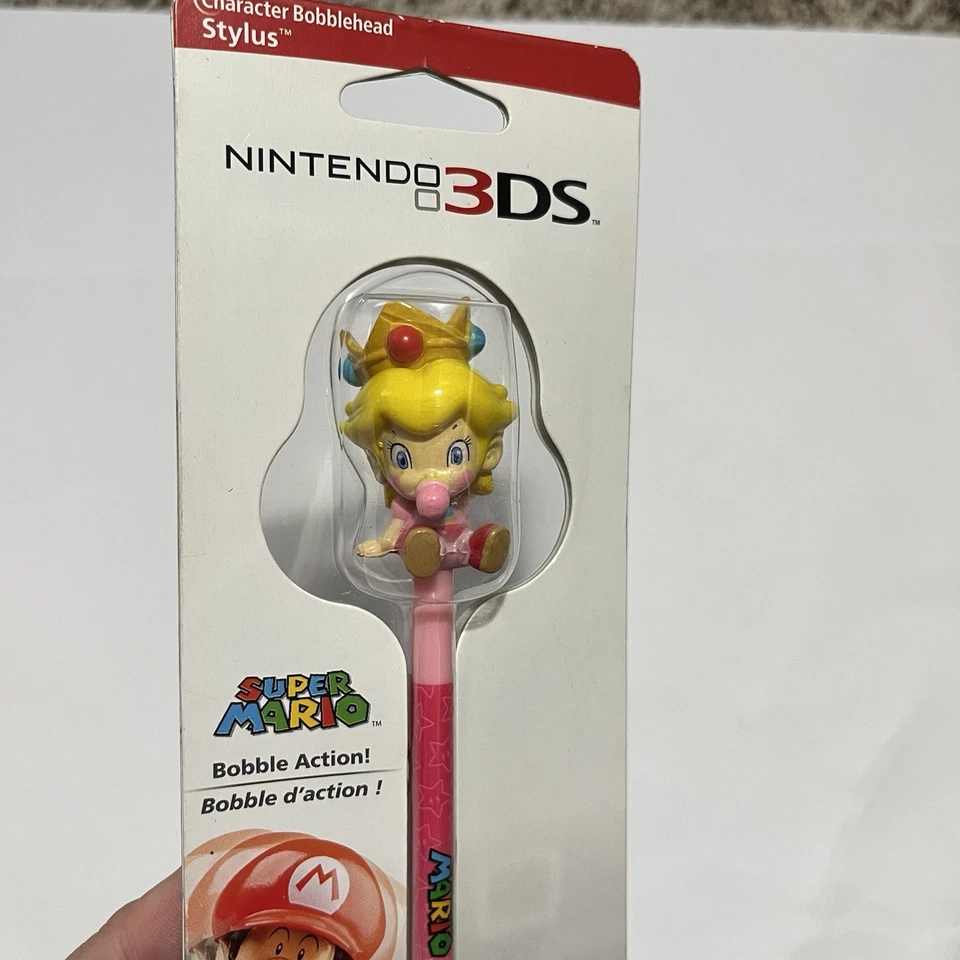 Super Mario Nintendo 3DS Bobble Acción Bobblehead Stylus Bebé Princesa Melocotón Nuevo Foto 1 de 3