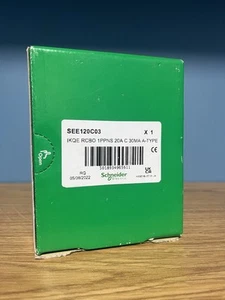 SCHNEIDER 20 AMP CURVE C 10kA 30mA RCBO TYPE A IKQE ACTI9 SEE120C03 A9D17820 - Picture 1 of 8