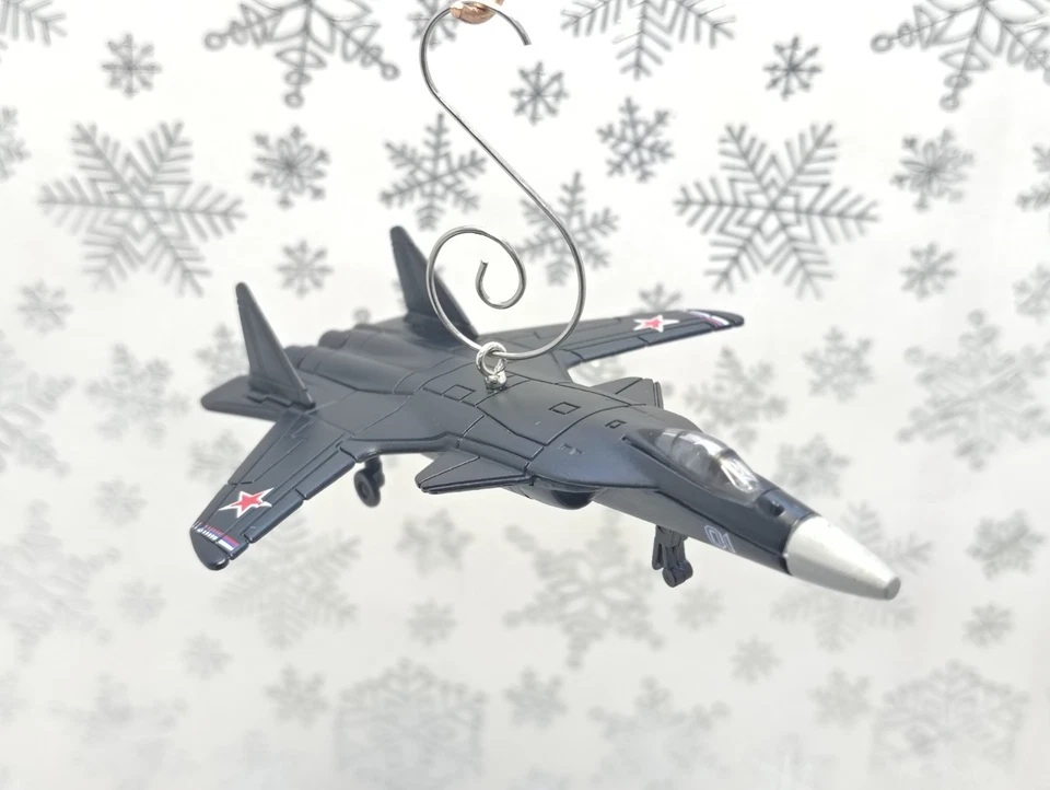 Sukhoi SU-47 Burke Russian Fighter Jet Custom Christmas Ornament Airplane Pilot  - Image 1 of 4