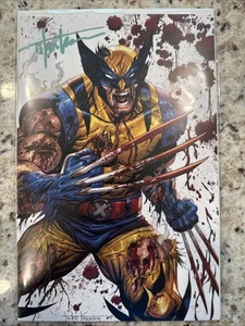 Wolverine Revenge #5 Battle Damage SIGNED Tyler Kirkham Virgin Variant C2E2 Red - Picture 1 of 6