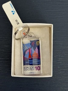 Vintage acrylic WDW EPCOT Center 10th anniversary key chain NWT DISNEY NIB - Picture 1 of 5