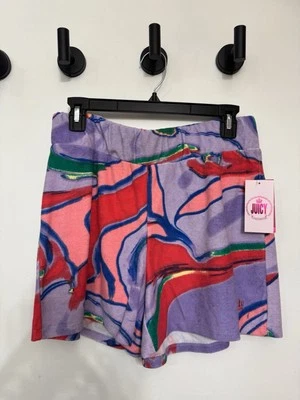 Juicy Couture Beach Shorts Terry Cloth Towel Multicolor Medium - Image 1 of 4