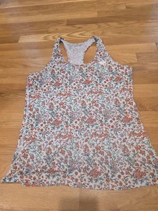 Rabbit Damen sportliches Tanktop weiß Blumenmuster normale Größe L - Bild 1 von 4