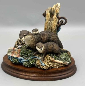 Border Fine Arts Scotland At The Waters Edge Otters Ray Ayres Ltd Edition 1500 - Picture 1 of 4