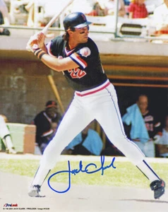 Jack Clark Signed San Francisco Giants Batting Action 8x10 Photo -(SCHWARTZ COA) - Picture 1 of 1