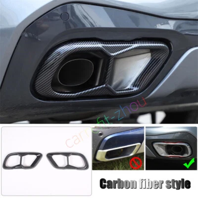Carbon Fiber Steel Rear Tail Exhaust Muffler Tip Pipe For BMW X5 X6 X7 2019-2023 - Image 1 of 4