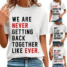 Women's Letter Print Short Sleeve Casual Round Neck T Shirt