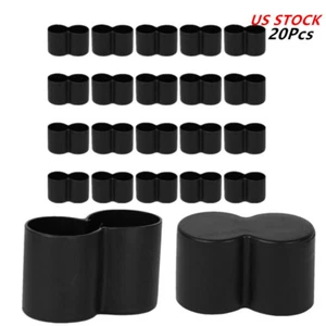 20Pcs Double-Tube Chair Leg Tip Pads Furniture Feet End Covers Protect Caps - Picture 1 of 8
