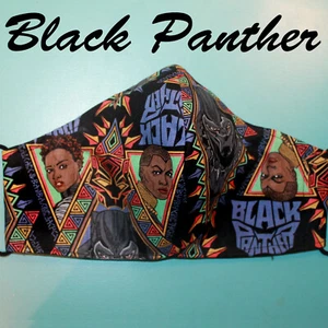  Face Mask Black Panther T'Challa Marvel Comics  Halloween skull Filter MedAdult - Picture 1 of 5