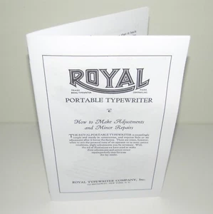 Royal Portable Typewriter Adjustment & Minor Repair Pamphelet Reproduction - Picture 1 of 9