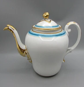 Cafetera Haviland - Bandas verde azulado - Marca de barra - Imagen 1 de 9