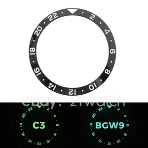 38 mm GMT SKX007 Mod Bisel de Cerámica Plano Inserto Doble Tiempo 24H Negro BGW9 C3 Lume - Imagen 1 de 4