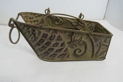 Decorative Metal Vintage Single Bottle Wine Holder Carrier for Tabletop - Image 1 of 4