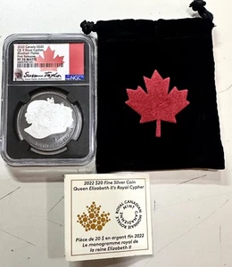 2022 CANADA $20 SILVER QE II ROYAL CYPHER RHODIUM NGC PF70 MATTE - Picture 1 of 3