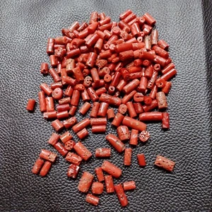 Red Coral Gemstone 100%Natural Italy Coral Beads Vintage Coral Beads 100 Crt Lot - Picture 1 of 8