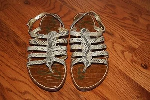 Womens Sam Edelman Hamilton Snake-Print Gladiator Sandals Size 7.5 M - Picture 1 of 2