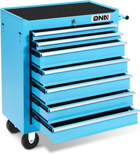 7-Drawer Plastic Top Rolling Tool Cabinet with Keyed Locking System Portable - Picture 1 of 7