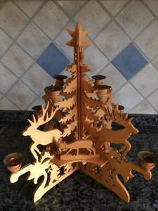 Weihnachtspyramide Handarbeit Holzsägearbeit Erzgebirge DDR Deko - Bild 1 von 8