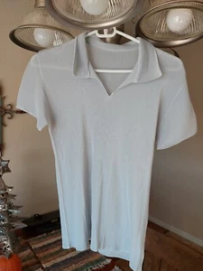 PLEATS PLEASE ISSEY MIYAKE Womens Top lt gray pleated collared Sz 3 S/M EUC - Picture 1 of 7