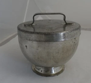 Eisbombe aus Weißblech mit Deckel, 1l, 20er Jahre, Eiskübel, Eisbehälter - Bild 1 von 7