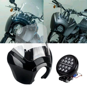 Fairing 12" Windshield W/ LED Headlight Kit For Harley Softail Low Rider S 114 - Picture 1 of 12