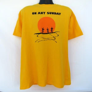 new ON ANY SUNDAY MOVIE POSTER T-SHIRT STEVE McQUEEN FILM MOTORCYCLE MOTOCROSS - Picture 1 of 9