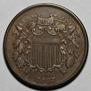 1867 2 cent piece in a pleasing high grade with good eye appeal - Picture 1 of 2