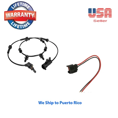 ABS Wheel speed sensor Front Right or Left & Connector Fit Jeep Wrangler 07-2017 - Image 1 of 4