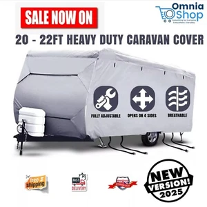 20-22ft Caravan Cover Campervan 4 Layer Heavy Duty UV Carry Bag Waterproof New - Picture 1 of 8