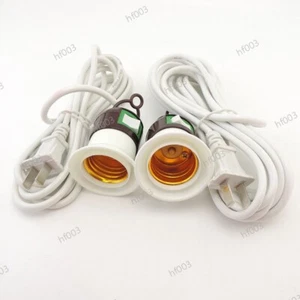 2.4M 4M E27 AC Power Cord extension Cable on/off Switch Led Lamp Bulb Bases - Picture 1 of 6